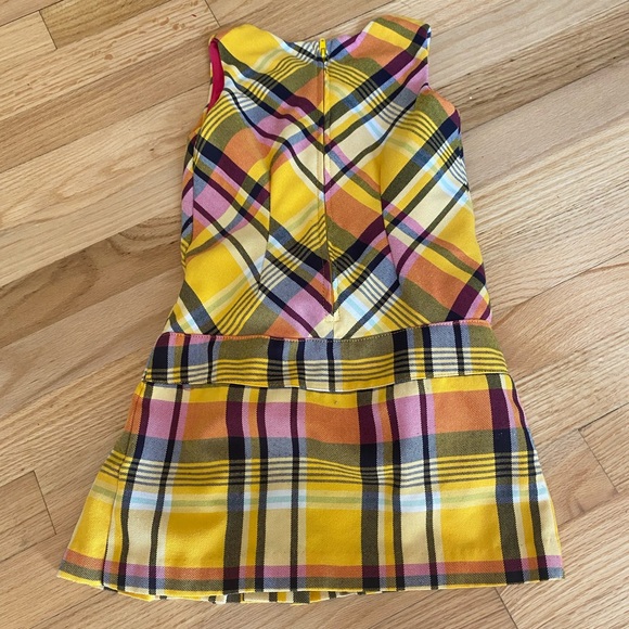 Sz 4T Yellow Plaid Jumper Vintage - Picture 2 of 3